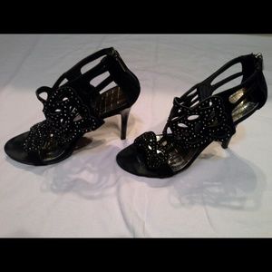 Black Rhinestone Heels