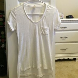 Translucent White V-Neck
