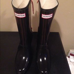 Hunter wedge back tie boots