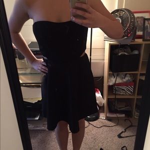 Forever 21 Black Cutout Skater Dress