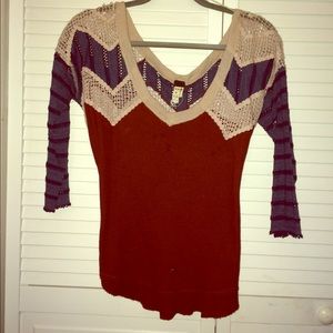 Free People 3/4 sleeve top
