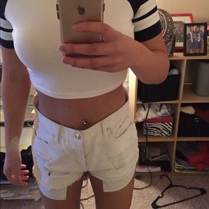 Forever21 white high waisted shorts