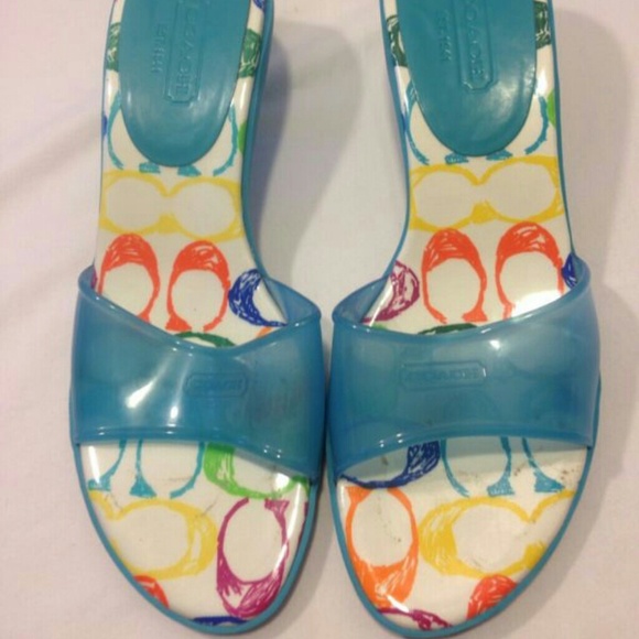Coach Michelle Blue JELLY SANDALS heels