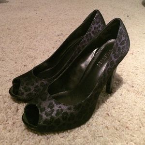 Black leopard print Westies heels