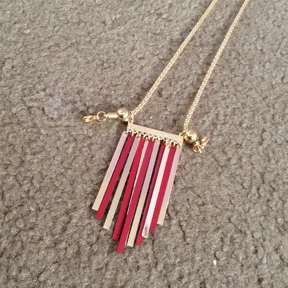 Gold and red necklace