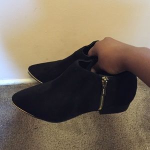 SOLD Black Ankle Booties w/ Gold Accents