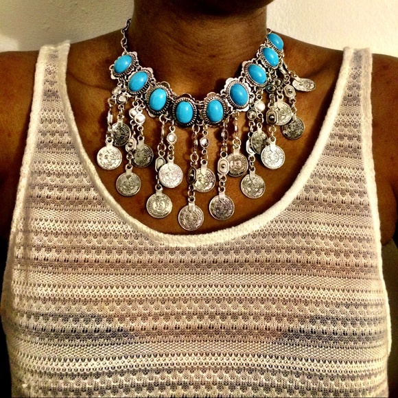 Free People Jewelry - Must have item in closet ! Boho silver coin chain