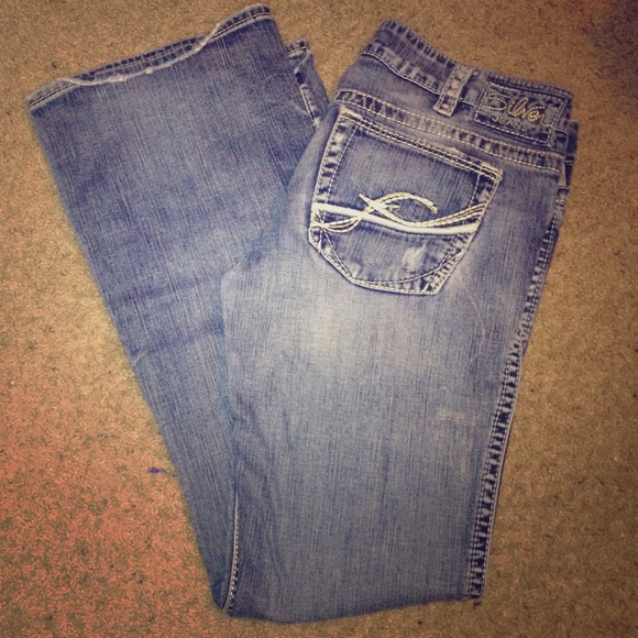 silver jeans