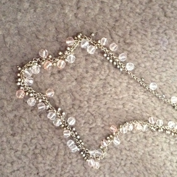 Light pink, white and gold necklace