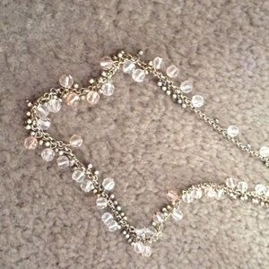 Light pink, white and gold necklace