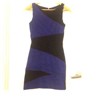 MM Couture Black and Blue Bodycon Dress, Sz XS