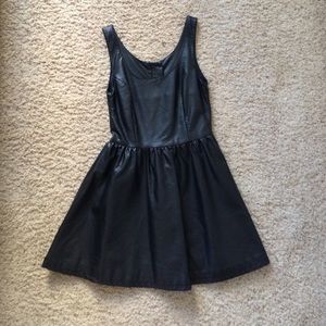 Pleather Mini Skater Dress
