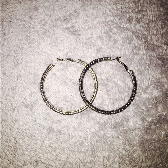 Sparkly Hoop Earrings❥ - Picture 1 of 4