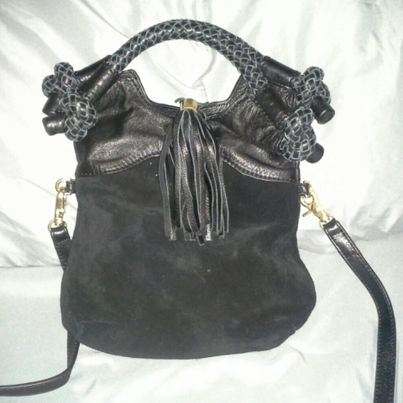 Foley and Corinne black seude purse