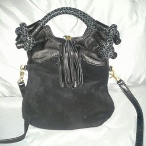 Foley and Corinne black seude purse