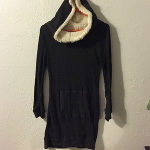 Fur Hooded Kangaroo Pocket Sweater