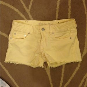 American Eagle light yellow Jean shorts