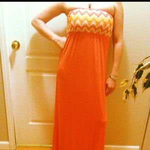 @pageofcups2013 Coral pink, orange and white maxi