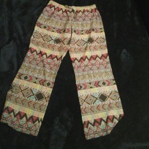 Easy breezy tribal print satin pants