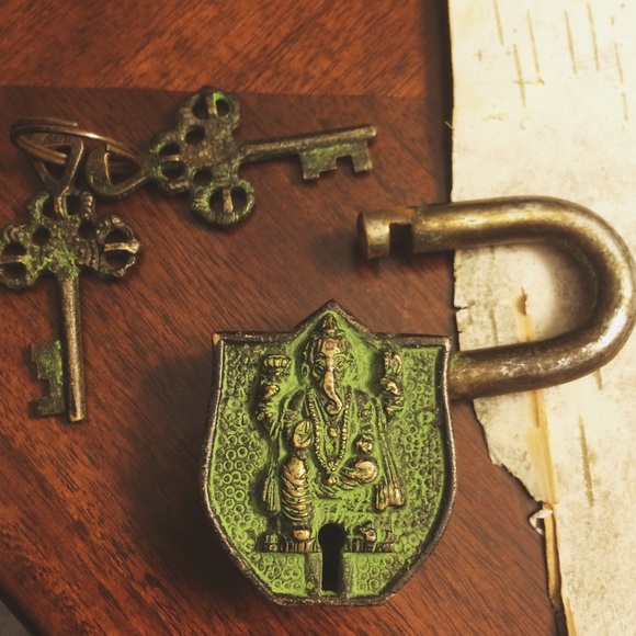 Rustic and Spiritual Ganesh Lock & Key Set