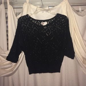 Cropped knitted sweater