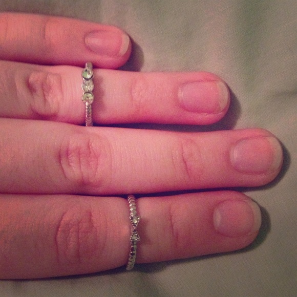 Silver mid ring two piece set