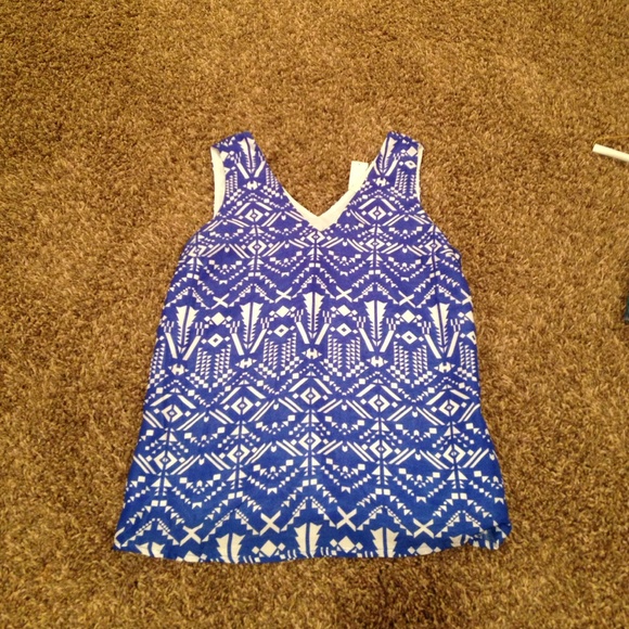 Sabine tribal tank in Royal blue