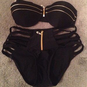 Black and gold bikini