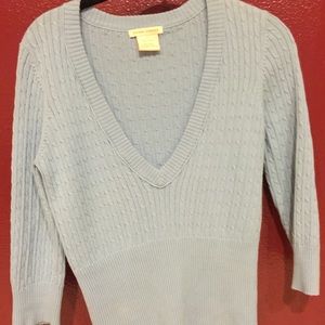 Deep v neck baby blue sweater