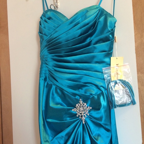 NWOT Floor length sapphire dress