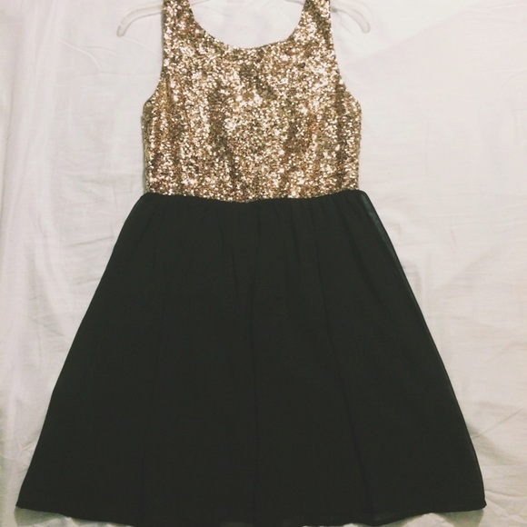 Gold and Black Dress