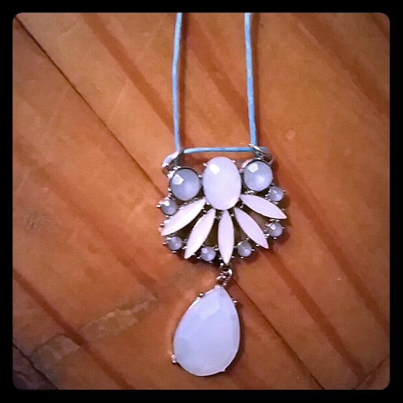 Light blue dangle cord necklace!