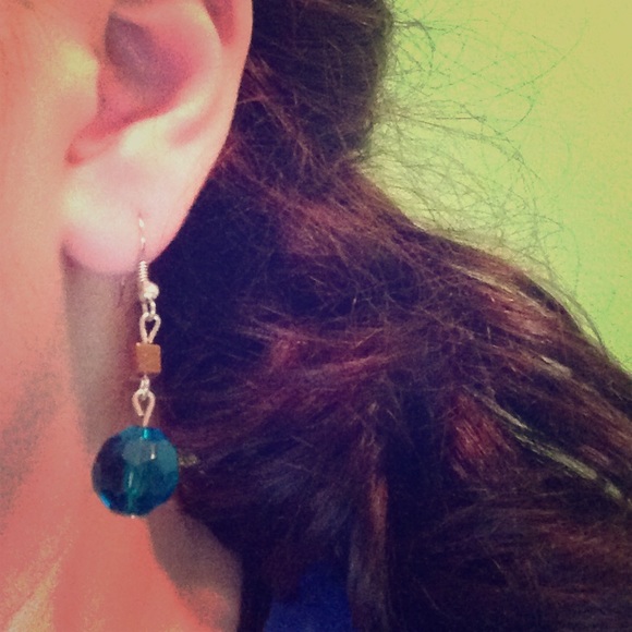 Blue beed earrings