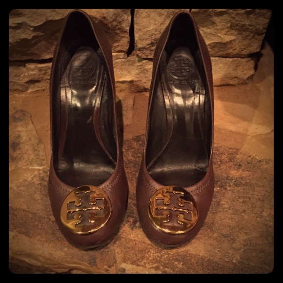 Tory Burch dark brown wedges