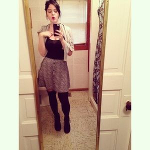 H&M high-waisted button down floral skirt