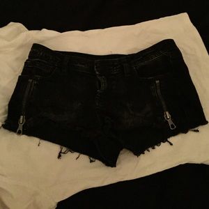 Black Jean shorts