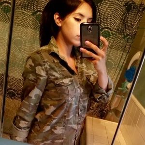 Camo button up jacket