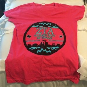 Hot Pink Zeta Tau Alpha Fitted T Shirt