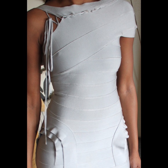 Powder blue bandage dress low back cut