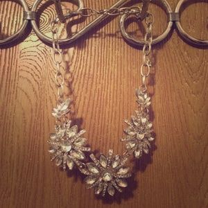 Silver chunky statement necklace