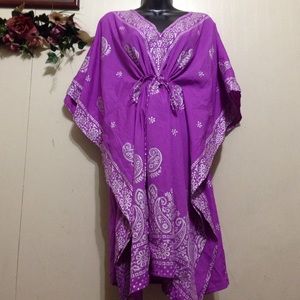 Bundle: lavender tunic, choc brown gauchos