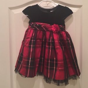 Red plaid Christmas dress in 24 month