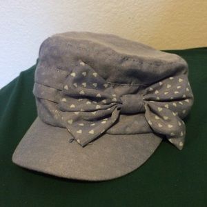 Blue heart pattern hat