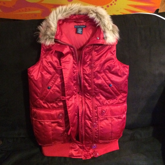 Ralph Lauren red polyester/nylon vest💗💗💗