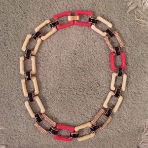 JCrew enamel square link necklace