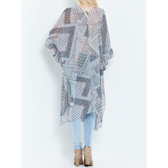 LOWEST "Peace & Love" Printed Maxi Duster Cardigan - Picture 3 of 3