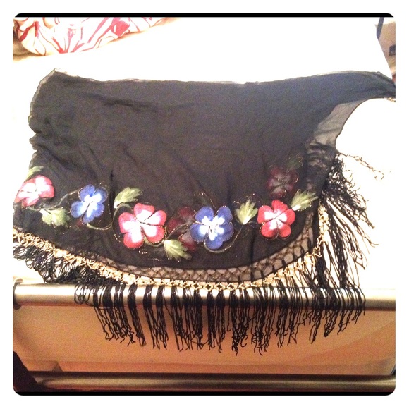 Beautiful black floral skirt/wrap