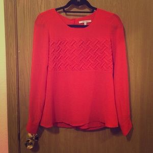 Red, long sleeved blouse size small