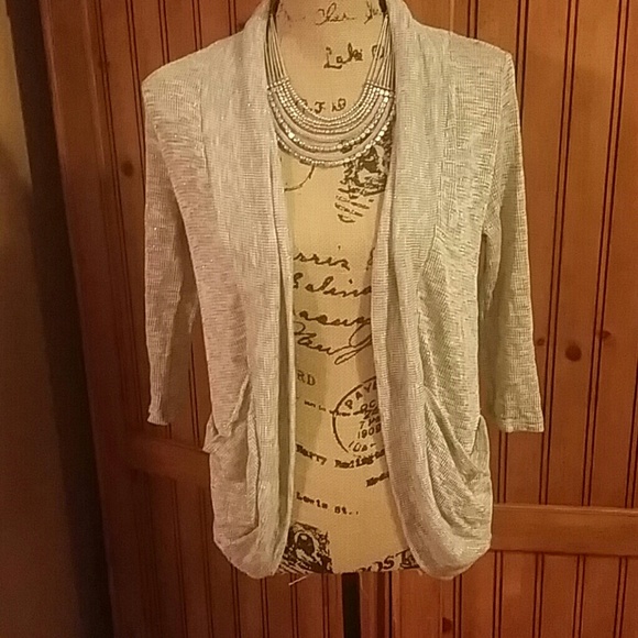 Metallic silver shrug