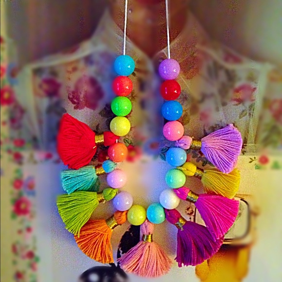 Statement Necklace Tassel Beads